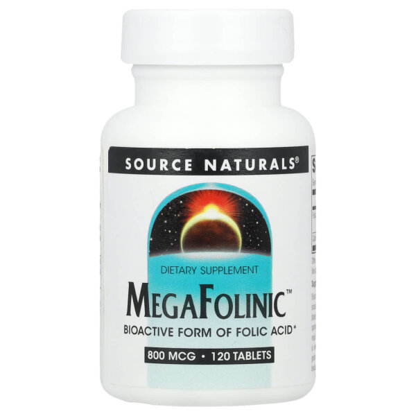 Source Naturals MegaFolin (Folsäure) 800mcg 120 Tabletten