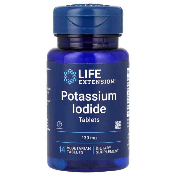 Life Extension, Potassium Iodide, Kaliumiodid, 130 mg, 14 pflanzliche Tabletten
