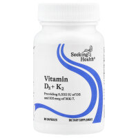 Seeking Health, Vitamin D3 + K2, 60 vegetarische Kapseln