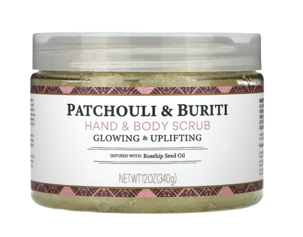 Nubian Heritage, Hand & Body Scrub, Hand- und K?rperpeeling, Patschuli und Buriti, 340 g