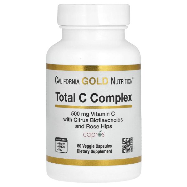 California Gold Nutrition, Total C Complex, Vitamin-C-Komplex, 500 mg, 60 pflanzliche Kapseln