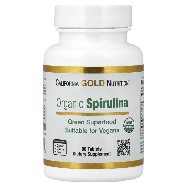 California Gold Nutrition, Organic Spirulina, Bio-Spirulina, 1.500 mg, 60 Tabletten