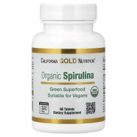 California Gold Nutrition, Organic Spirulina, Bio-Spirulina, 1.500 mg, 60 Tabletten