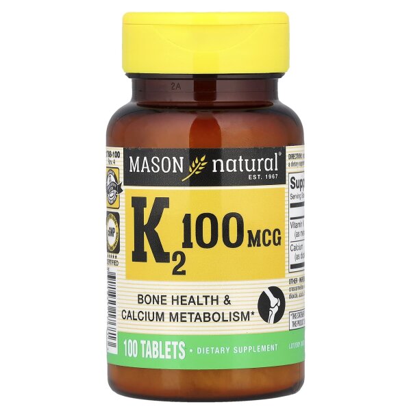 Mason Natural, Vitamin K2, 100 mcg, 100 Tabletten
