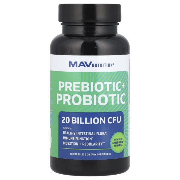 MAV Nutrition, Pre-Pro, Pr?biotikum + Probiotikum, 60 pflanzliche Kapseln