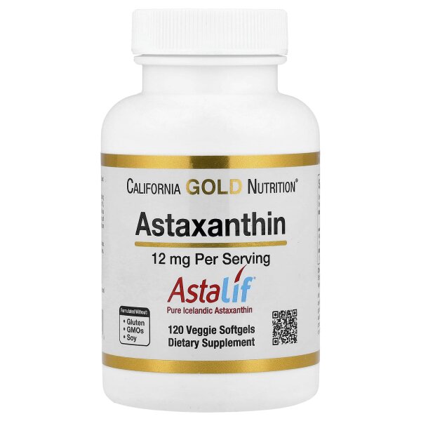 California Gold Nutrition, Astaxanthin, Astalif? Pure Icelandic, Astaxanthin, reiner isl?ndischer Astalif?, 12 mg, 120 vegetarische Weichkapseln