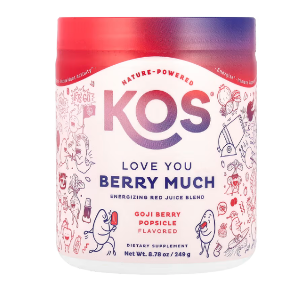 KOS, Love You Berry Much, belebende rote Saftmischung, Goji-Beeren-Eis am Stiel, 249 g