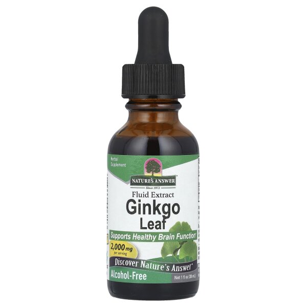 Natures Answer, Ginkgo-Blatt-Fl?ssigkeitsextrakt, alkoholfrei, 2.000 mg, 30 ml