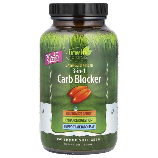 Irwin Naturals, 3-in-1-Kohlenhydratblocker, maximale Wirksamkeit, 150 fl?ssige Weichkapseln