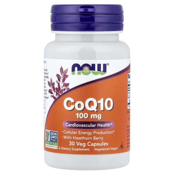 NOW Foods, CoQ10, 100 mg, 30 pflanzliche Kapseln