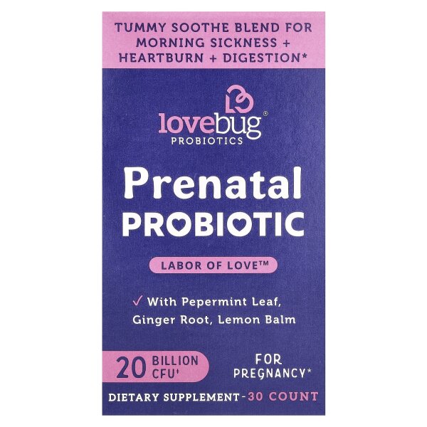 LoveBug Probiotics, Prenatal Probiotic, Pr?natales Probiotikum, 20 Milliarden KBE, 30 St?ck