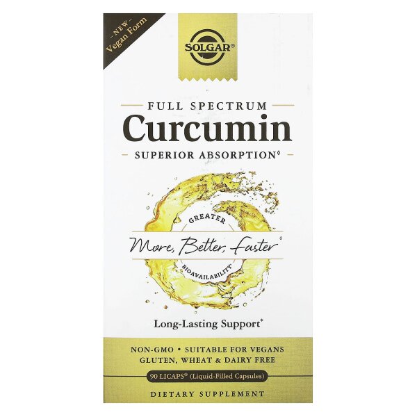 Solgar, Full Spectrum Curcumin, Vollspektrum-Kurkumin, 90 LiCaps