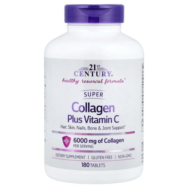 21st Century, Super Collagen Plus Vitamin C, Super-Kollagen plus Vitamin C, 6.000 mg, 180 Tabletten