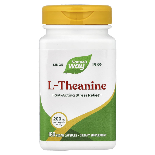 Natures Way, L-Theanine, L-Theanin, 200 mg, 180 vegane Kapseln