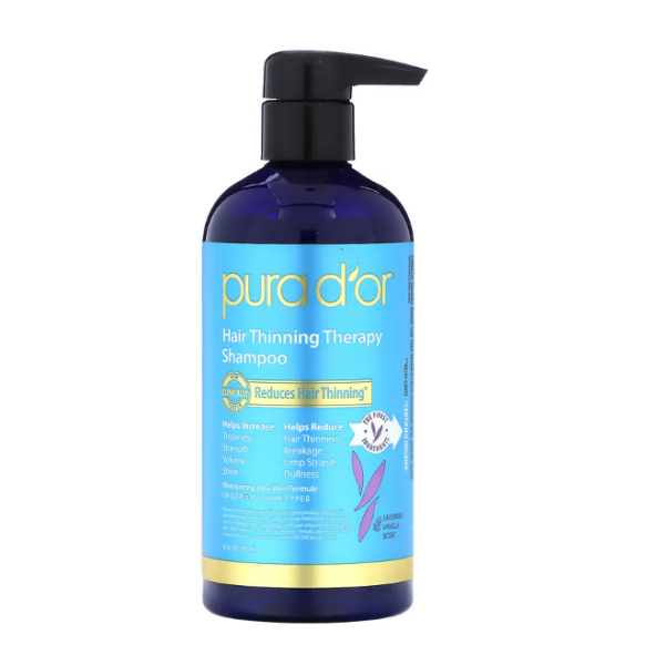 Pura Dor, Hair Thinning Therapy Shampoo, Shampoo zur Bek?mpfung d?nner werdender Haare, Lavendel-Vanille, 473 ml