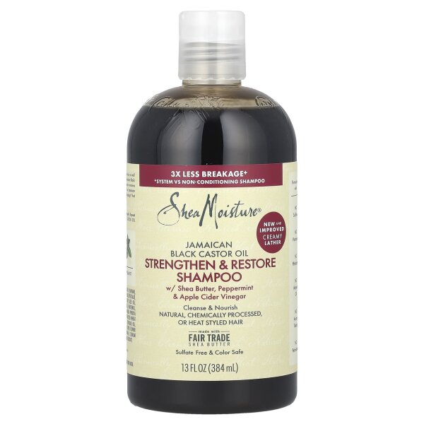 SheaMoisture, Shampoo f?r st?rkeres und ges?nderes Haar, mit Rizinus?l, 384 ml