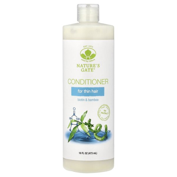 Mild By Nature, (Natures Gate), Biotin & Bamboo Conditioner for Thin Hair, Conditioner mit Biotin und Bambus f?r d?nnes Haar, 473 ml