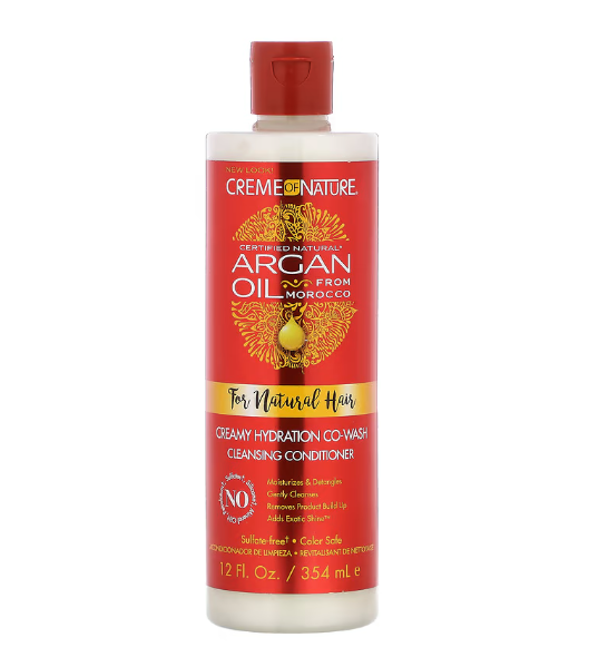 Creme Of Nature, Zertifiziertes nat?rliches Argan?l aus Marokko, cremiger Feuchtigkeits-Co-Wash-Reinigungs-Conditioner, 354 ml