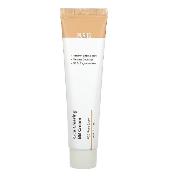 Purito, Cica Clearing BB Cream, klärende BB-Creme, 15 Rosen-Elfenbein, 30 ml