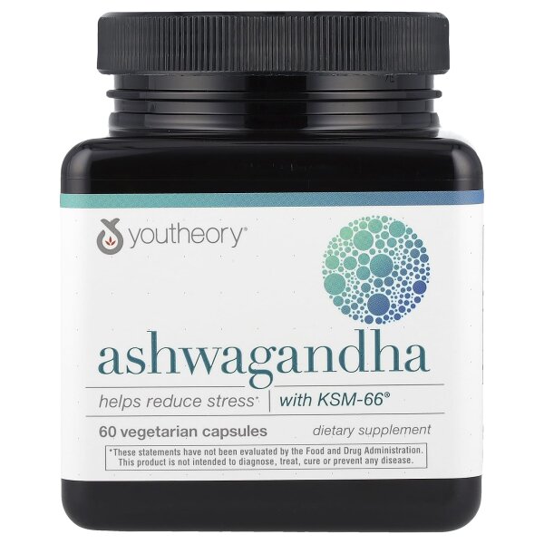 Youtheory, Ashwagandha, 500 mg, 60 vegetarische Kapseln