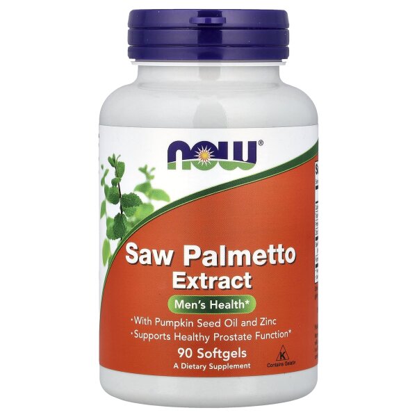 NOW Foods, Saw Palmetto Extract, S?gepalmenbeerenextrakt, mit K?rbiskern?l und Zink, 160 mg, 90 Kapseln