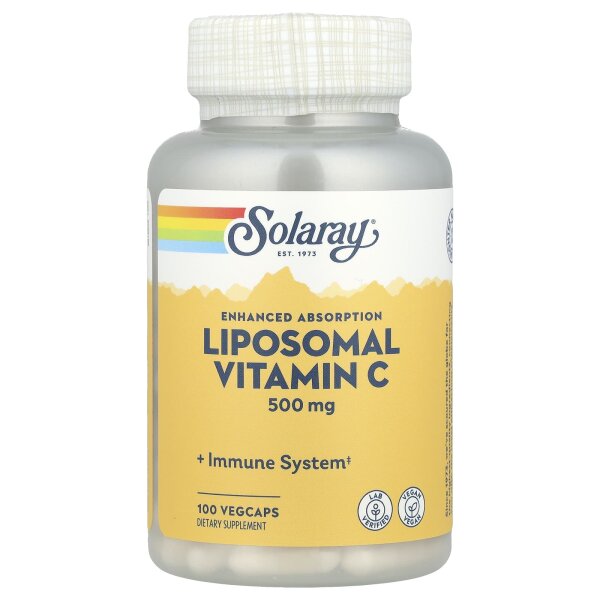 Solaray, Liposomal Vitamin C, liposomales Vitamin C, 500 mg, 100 pflanzliche Kapseln
