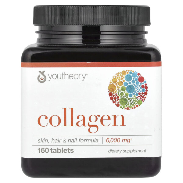 Youtheory, Collagen, Kollagen, 6.000 mg, 160 Tabletten