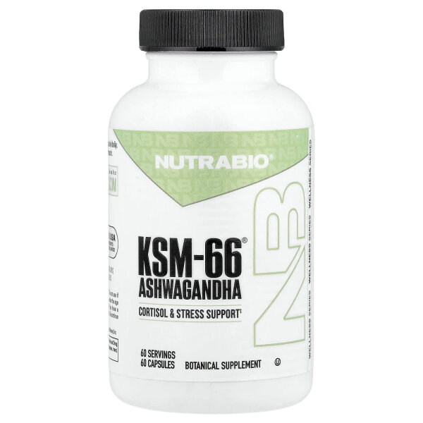 NutraBio, KSM-66, Ashwagandha, 60 Kapseln