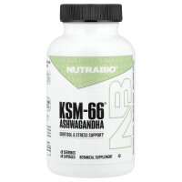NutraBio, KSM-66, Ashwagandha, 60 Kapseln