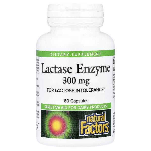 Natural Factors, Laktaseenzym, 9.000 FCC ALU, 60 Kapseln