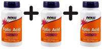 3x Now Foods, Folic Acid with Vitamin B-12, 800mcg, 250...