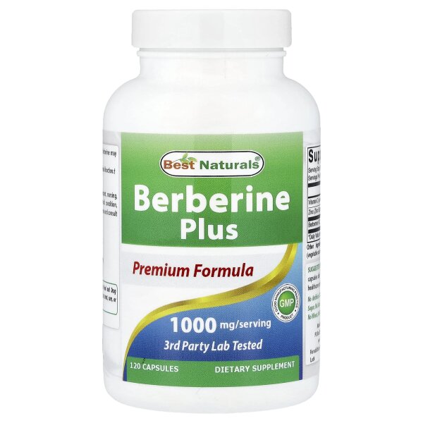 Best Naturals, Berberine Plus, 1.000 mg, 120 Kapseln (500 mg pro Kapsel)