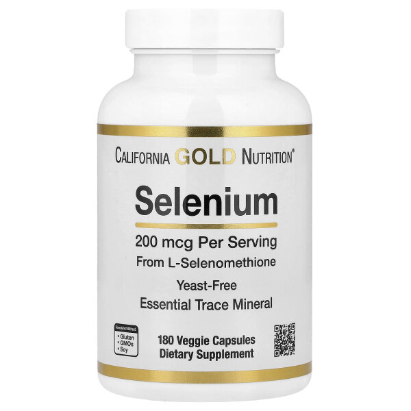 California Gold Nutrition, Selen, hefefrei, 200 mcg, 180 vegetarische Kapseln