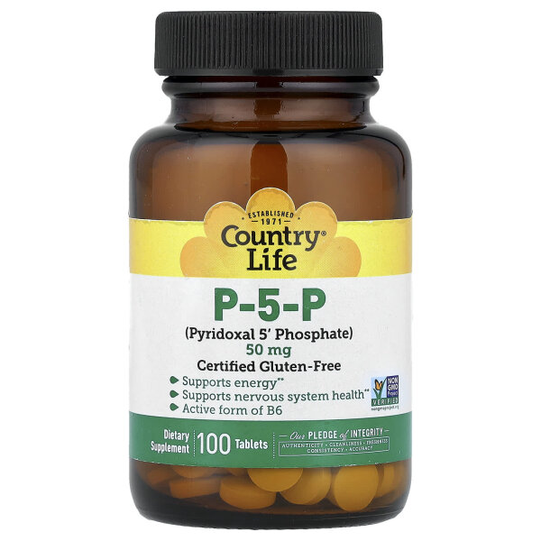 Country Life, P-5-P, 50 mg, 100 Tabletten