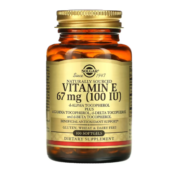 Solgar, Nat?rlich gewonnenes Vitamin E, 67 mg (100 IU), 100 Weichkapseln