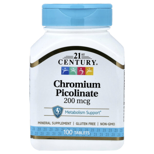 21st Century, Chrompicolinat, 200 mcg, 100 Tabletten