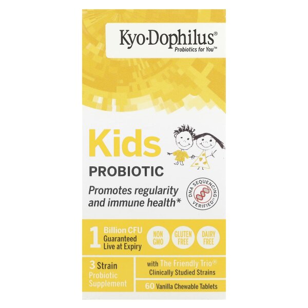 Kyolic, Kids Probiotic, Probiotikum f?r Kinder, Vanille, 60 Kautabletten