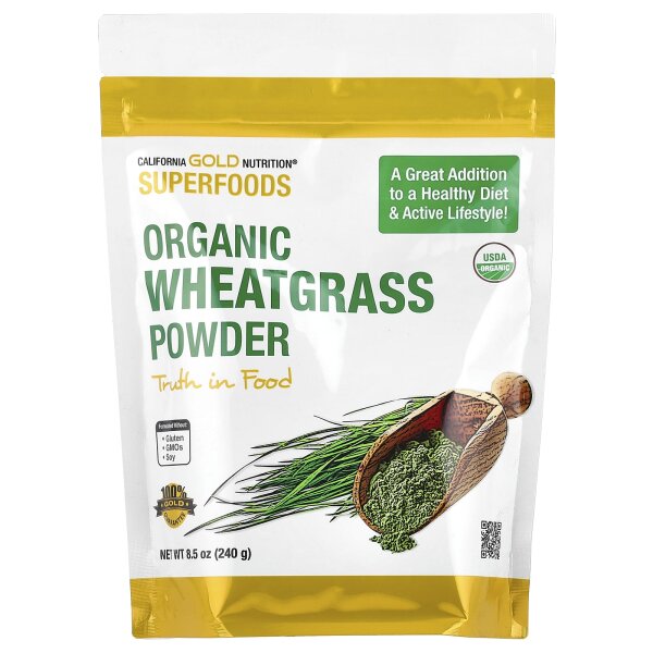 California Gold Nutrition, Superfoods, Organic Wheat Grass Powder, Bio-Weizengraspulver, 240 g