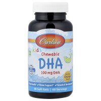 Carlson, Kids Chewable DHA, Bursting Orange, 100 mg, 60 Weichkapseln