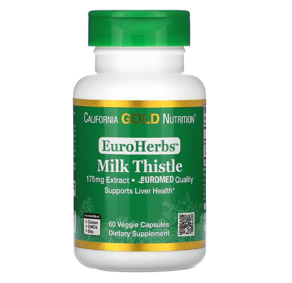 California Gold Nutrition, EuroHerbs, Milk Thistle Extract, Euromed Quality, Mariendistelextrakt, Euromed-Qualit?t, 175 mg, 60 pflanzliche Kapseln