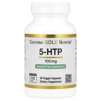 California Gold Nutrition, 5-HTP, Mood Support, f?rdert die Stimmung, Afrikanische-Schwarzbohne-Extrakt aus der Schweiz, 100 mg, 90 pflanzliche Kapseln