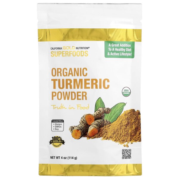 California Gold Nutrition, Superfoods, Organic Turmeric Powder, Bio-Kurkumapulver, 114 g
