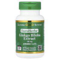 California Gold Nutrition, EuroHerbs?, Ginkgo Biloba Extract, Ginkgo-Biloba-Extrakt, in Euromed-Qualit?t, 120 mg, 60 vegetarische Kapseln