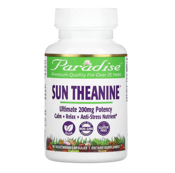 Paradise Herbs, Sun Theanin, 200 mg, 90 vegetarische Kapseln