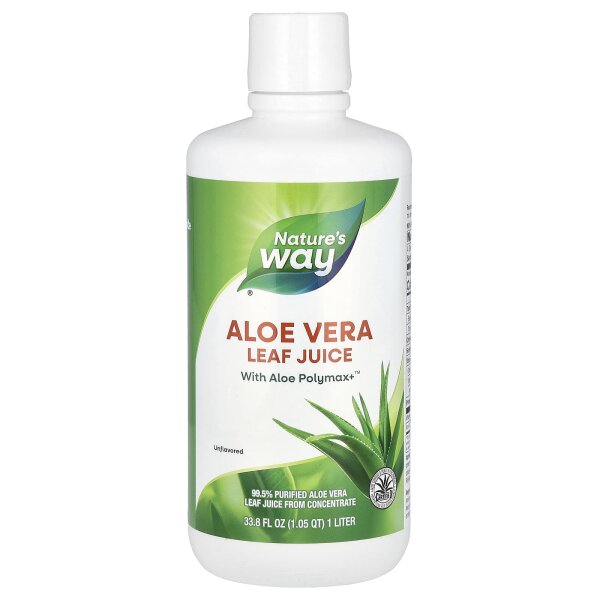 Natures Way, Aloe Vera Leaf Juice, Aloe-Vera-Blattsaft, geschmacksneutral, 1 l