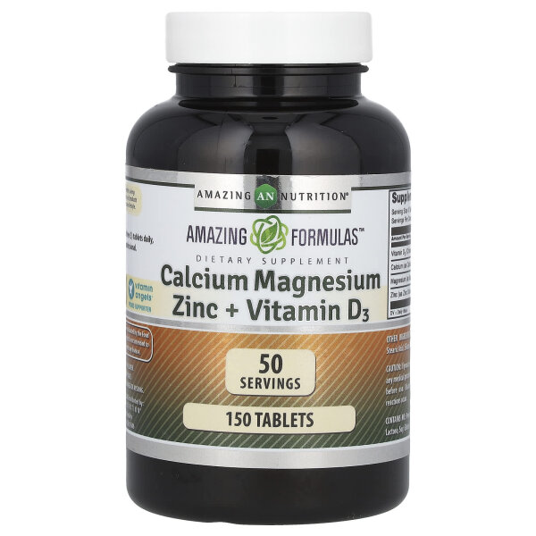 Amazing Nutrition, Calcium-Magnesium-Zink + Vitamin D3, 150 Tabletten