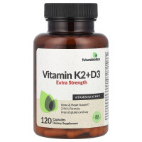 Futurebiotics, Vitamin K2 + D3, extra stark, 120 Kapseln