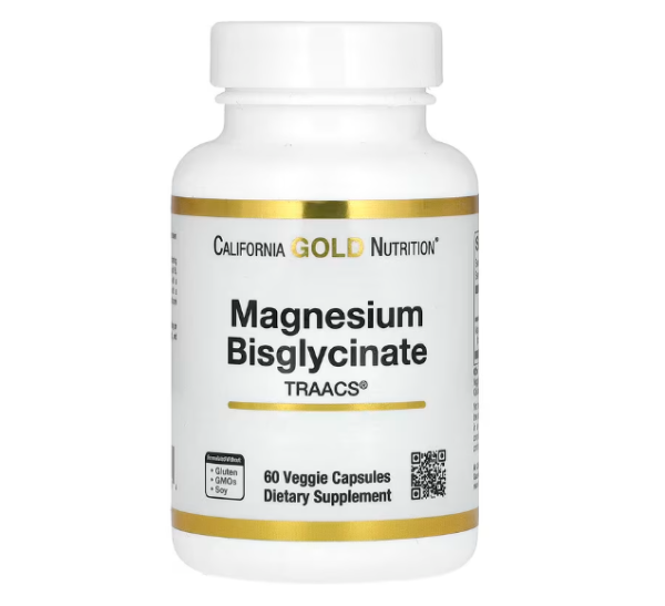 California Gold Nutrition, Magnesium Bisglycinate, Magnesiumbisglycinat, Formel mit TRAACS?, 200 mg, 60 pflanzliche Kapseln