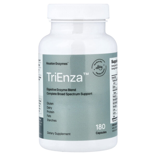 Houston Enzymes, TriEnza, Enzyme f?r Verdauungsprobleme aufgrund von Unvertr?glichkeiten, 180 Kapseln