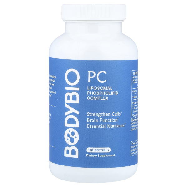 BodyBio, PC, Liposomaler Phospholipid-Komplex, 100 GMO-freie Weichkapseln